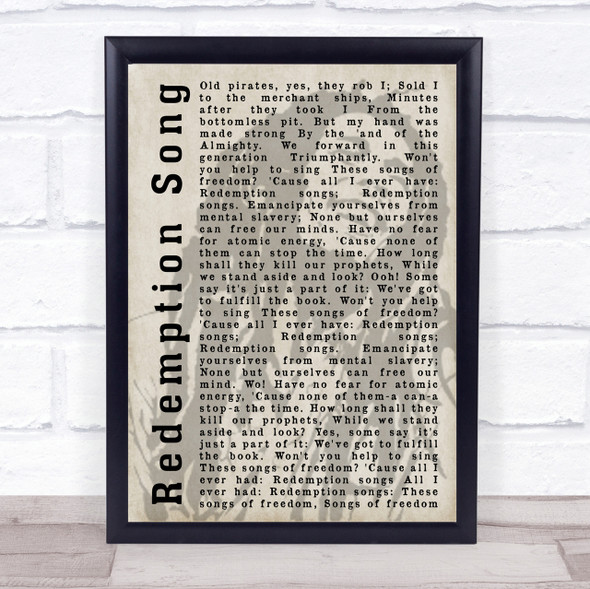 Bob Marley Redemption Song Shadow Song Lyric Quote Print