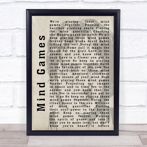 John Lennon Mind Games Shadow Song Lyric Quote Print