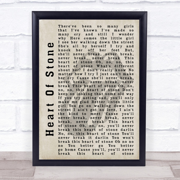 The Rolling Stones Heart Of Stone Shadow Song Lyric Quote Print