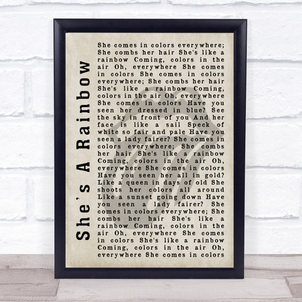 The Rolling Stones Shes A Rainbow Shadow Song Lyric Quote Print