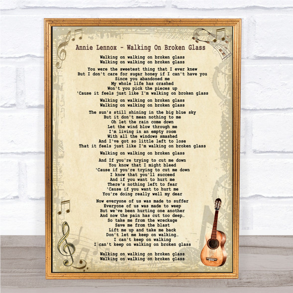 Annie Lennox Walking On Broken Glass Song Lyric Quote Print