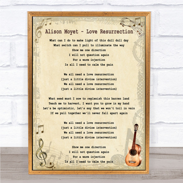 Alison Moyet Love Resurrection Song Lyric Quote Print