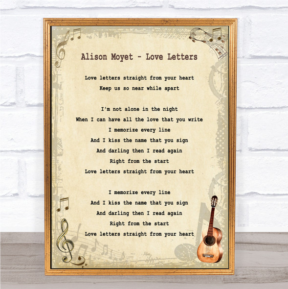 Alison Moyet Love Letters Song Lyric Quote Print