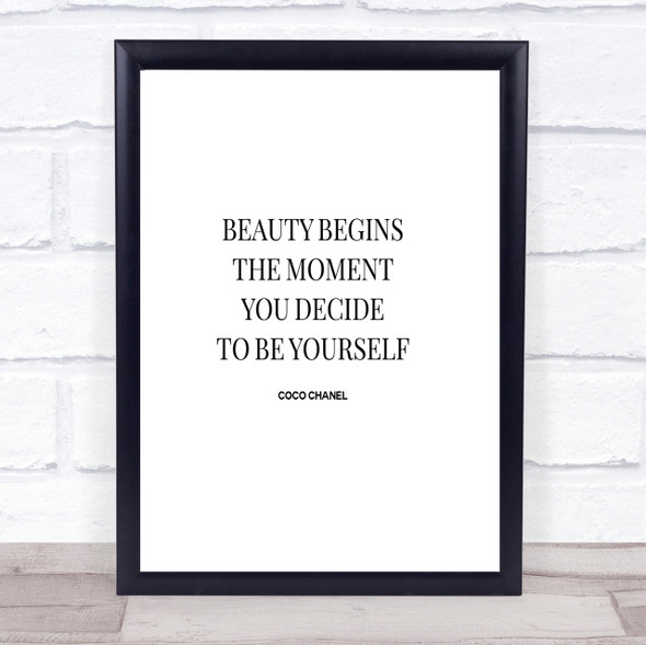 Coco Chanel Be Yourself Quote Print Poster Typography Word Art Picture