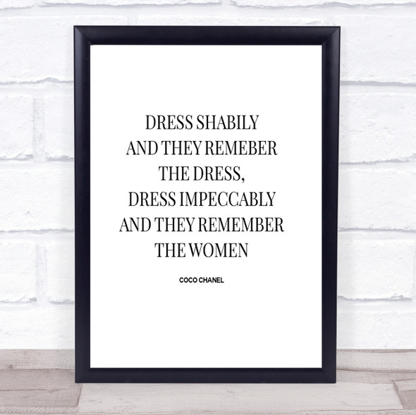 Coco Chanel Dress Quote Print Poster Typography Word Art Picture