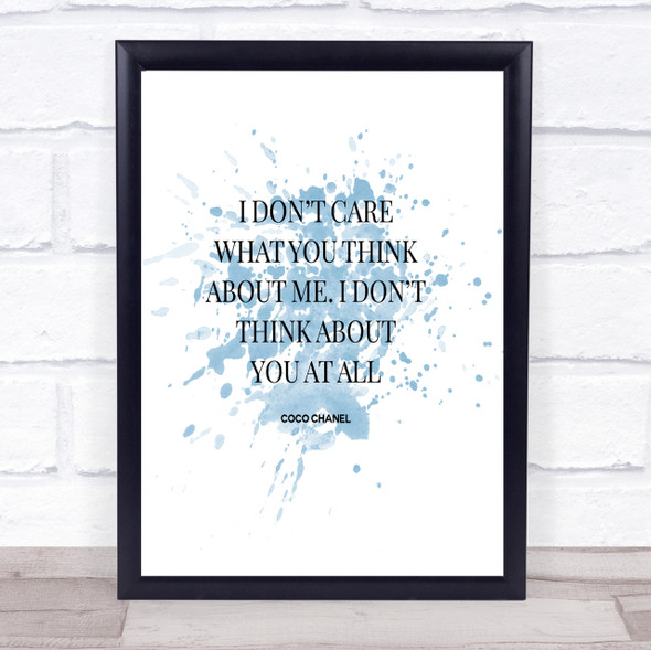 Coco Chanel I Don't Care What You Think Quote Print Word Art Picture