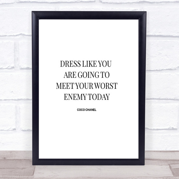 Coco Chanel Worst Enemy Quote Print Poster Typography Word Art Picture