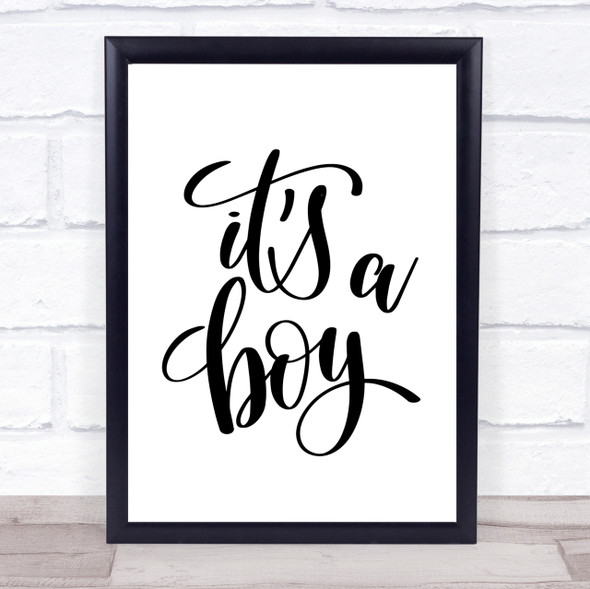 A Boy Quote Print Poster Typography Word Art Picture