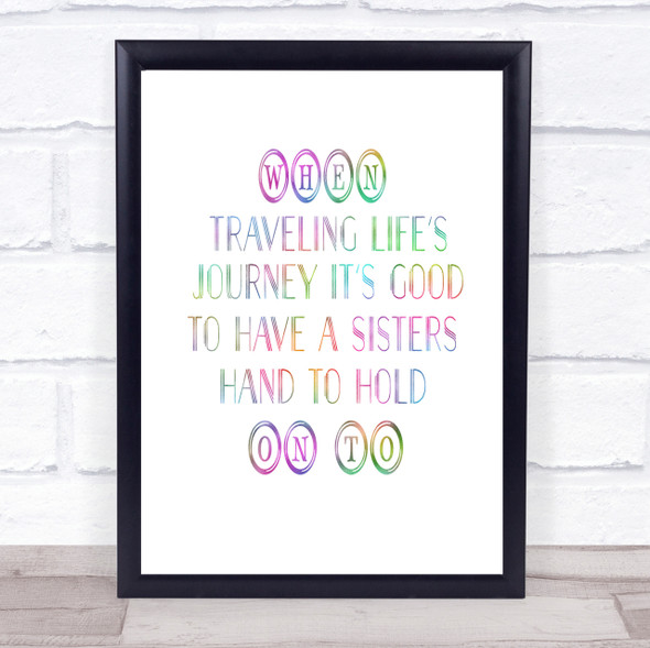 A Sisters Hand Rainbow Quote Print