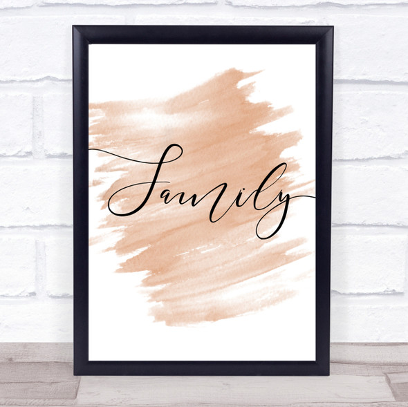 Watercolour Swirly Family Quote Print