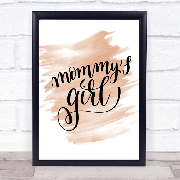 Mommy's Girl Quote Print Watercolour Wall Art