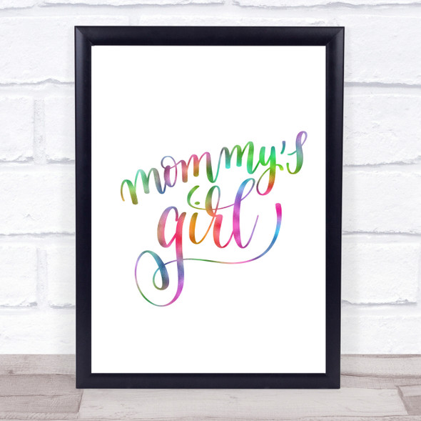 Mommy's Girl Rainbow Quote Print