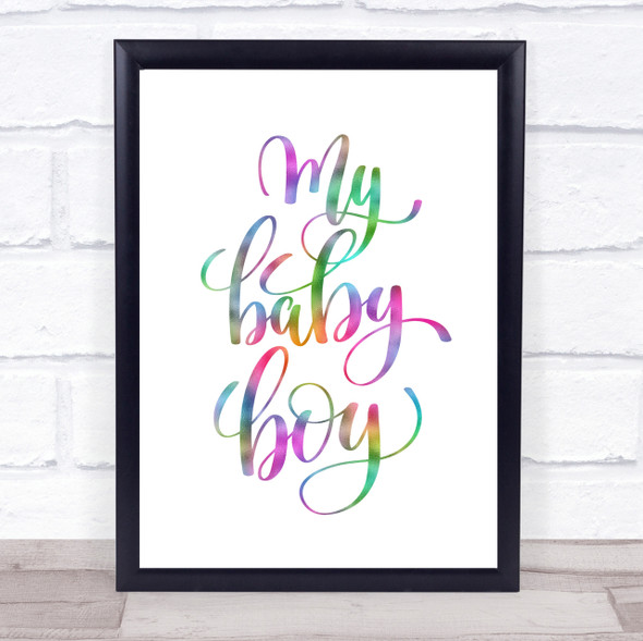My Baby Boy Rainbow Quote Print