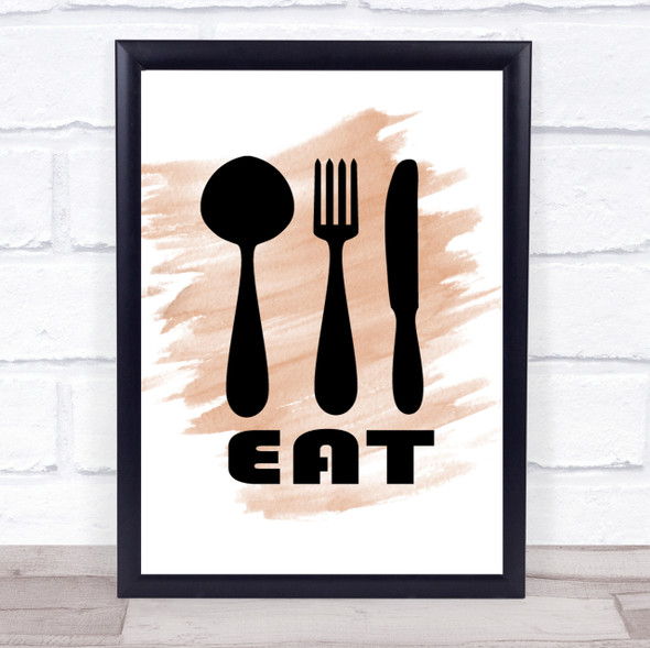 Eat Quote Print Watercolour Wall Art
