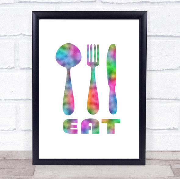 Eat Rainbow Quote Print