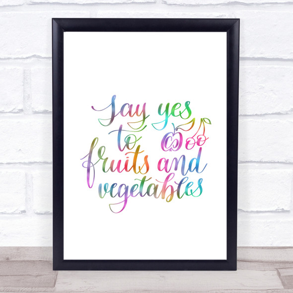 Fruits And Vegetables Rainbow Quote Print
