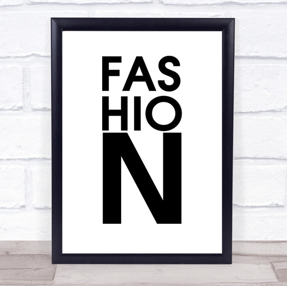 Fashion Big N Quote Wall Art Print