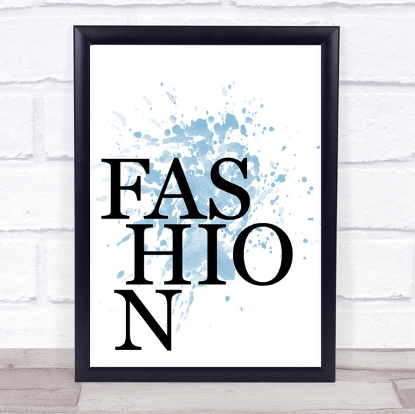 Blue Fashion Serif Quote Wall Art Print