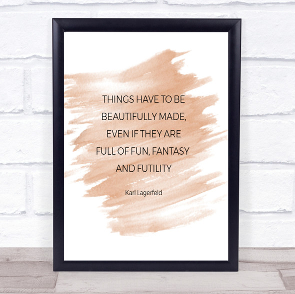 Karl Lagerfield Beautifully Made Quote Print Watercolour Wall Art