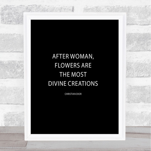 Christian Dior Flowers Quote Print Black & White