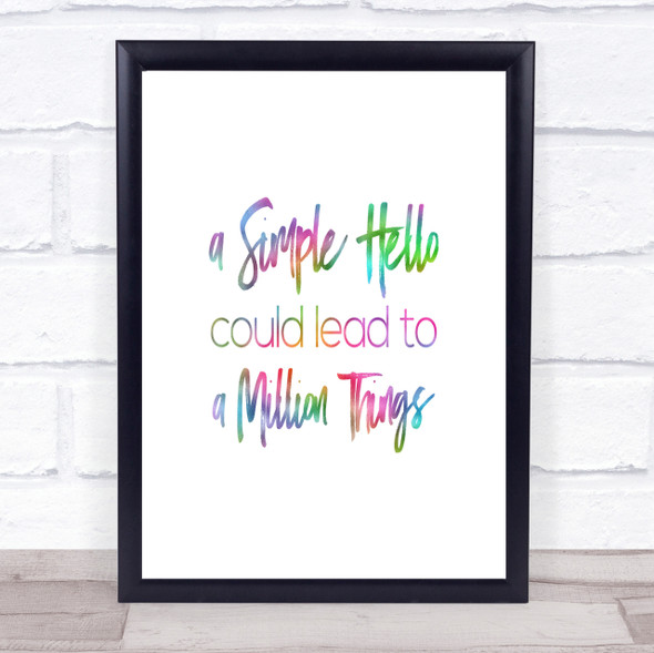 A Simple Hello Rainbow Quote Print