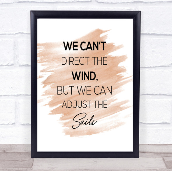 Adjust The Sails Quote Print Watercolour Wall Art