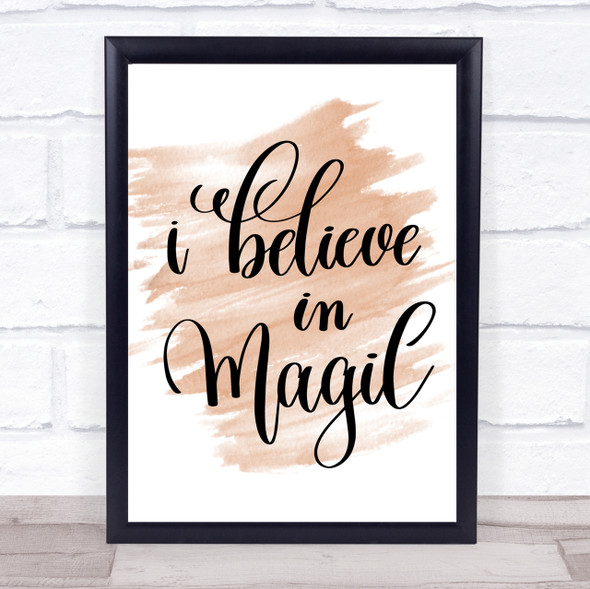 Believe In Magic Quote Print Watercolour Wall Art