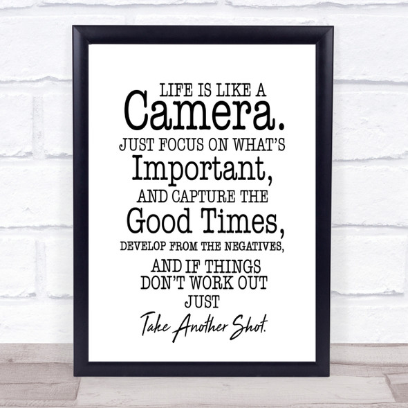 Camera Quote Print Poster Typography Word Art Picture