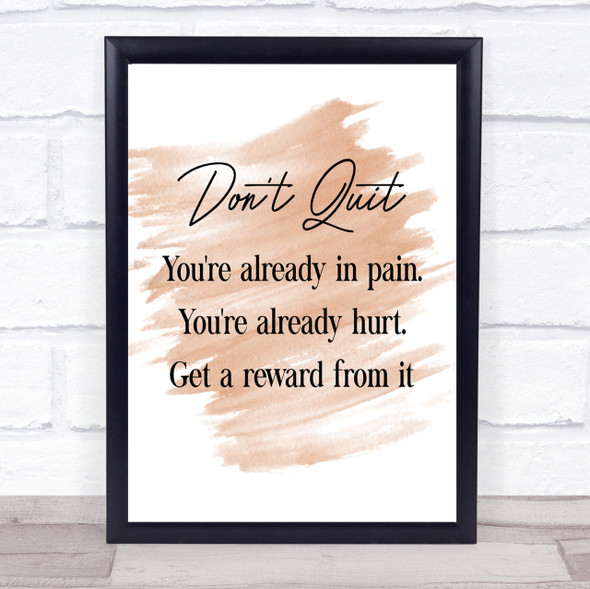 Don't Quit Quote Print Watercolour Wall Art