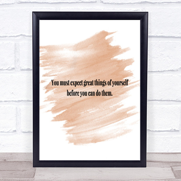 Expect Great Things Quote Print Watercolour Wall Art