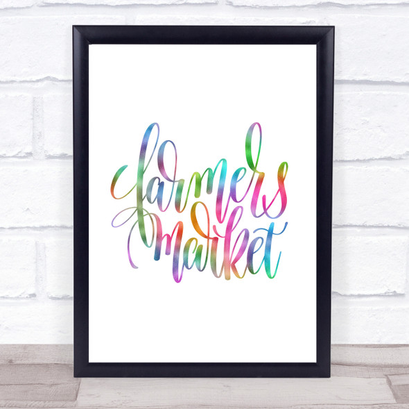 Farmers Market Rainbow Quote Print