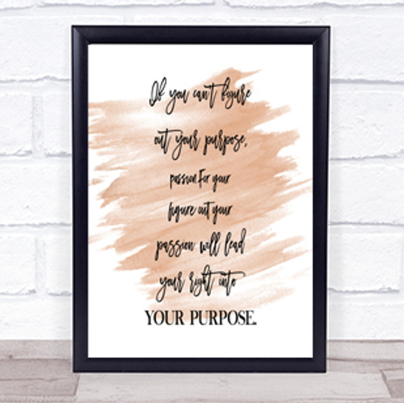 Figure Out Your Purpose Quote Print Watercolour Wall Art