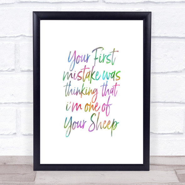 First Mistake Rainbow Quote Print
