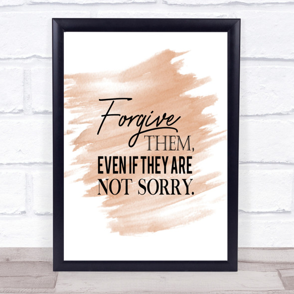 Forgive Them Quote Print Watercolour Wall Art
