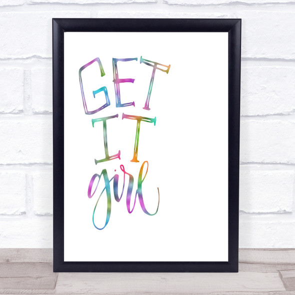 Get It Girl Rainbow Quote Print