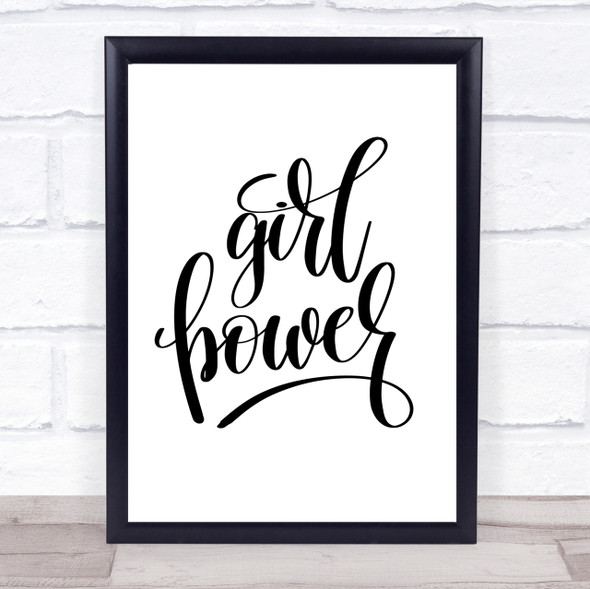 Girl Power Quote Print Poster Typography Word Art Picture