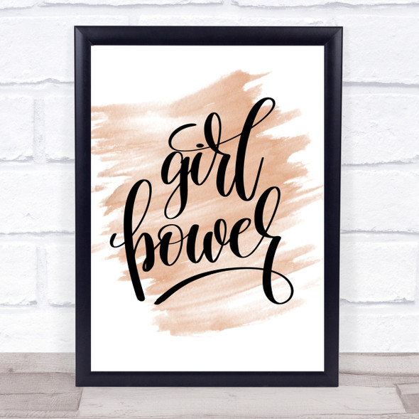 Girl Power Quote Print Watercolour Wall Art