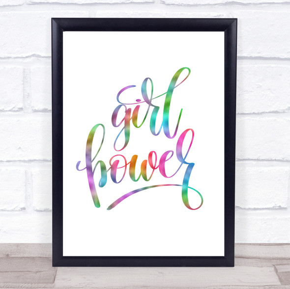 Girl Power Rainbow Quote Print