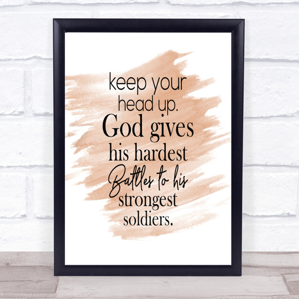 Head Up Quote Print Watercolour Wall Art