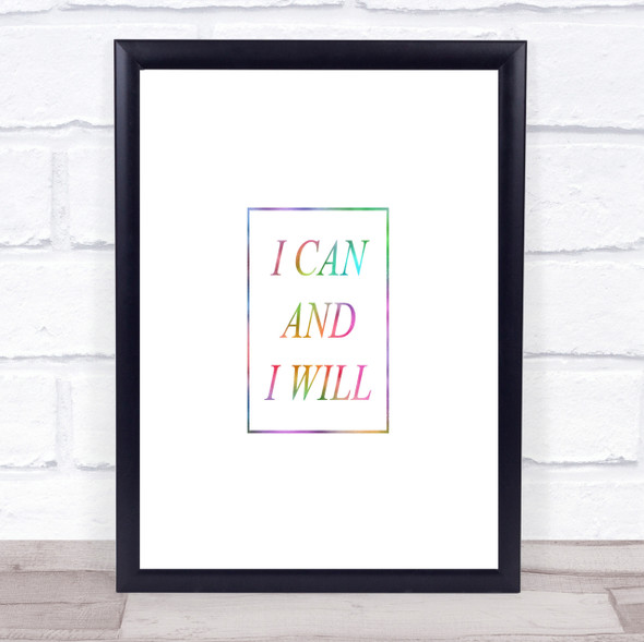 I Can Rainbow Quote Print