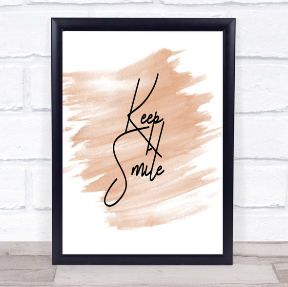 Keep A Smile Quote Print Watercolour Wall Art