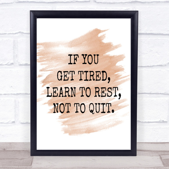 Learn To Rest Quote Print Watercolour Wall Art