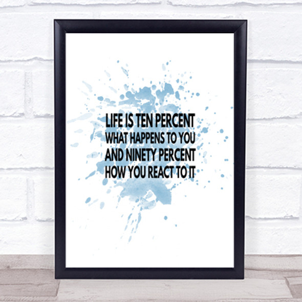 Life Is Ten Percent What Happens And Ninety Percent How You React Quote Poster Print Wall Art