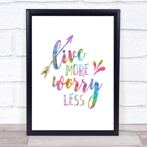 Live More Arrow Rainbow Quote Print