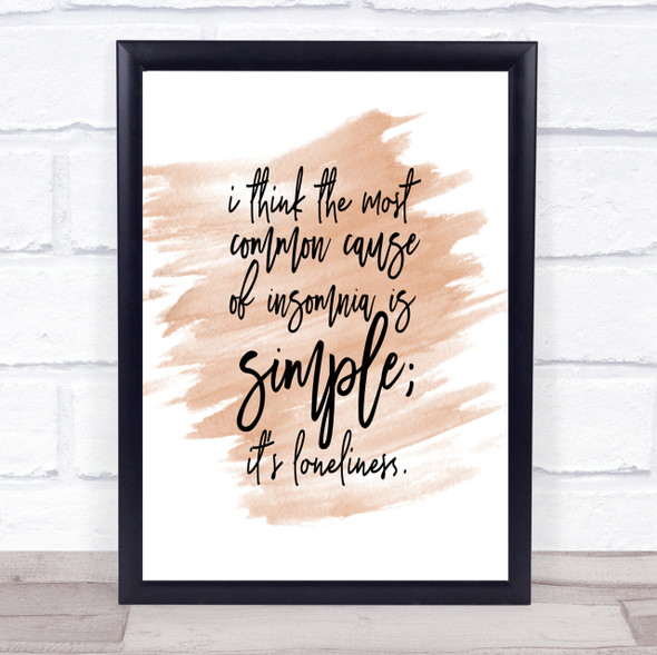 Loneliness Quote Print Watercolour Wall Art