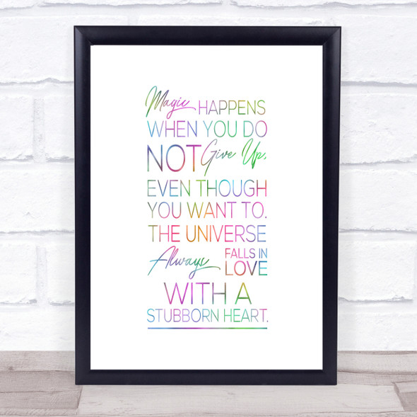 Magic Happens Rainbow Quote Print