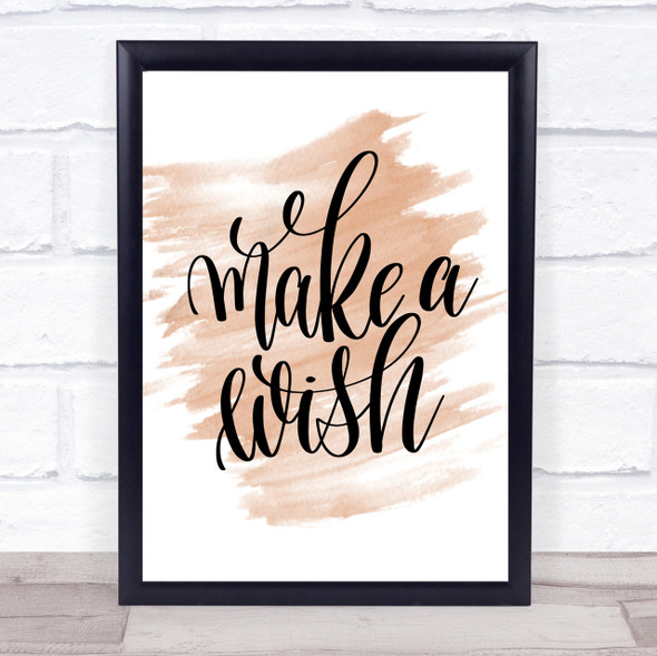 Make Wish Quote Print Watercolour Wall Art