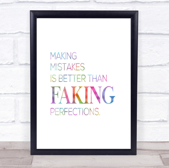 Making Mistakes Rainbow Quote Print