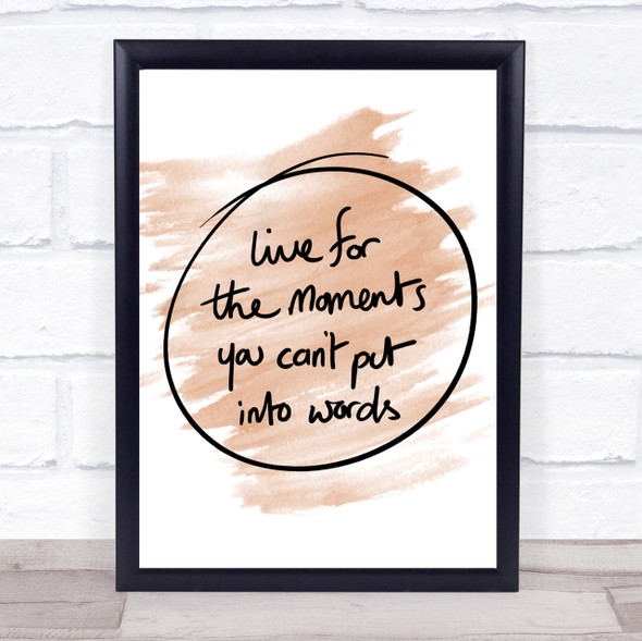 Moments No Words Quote Print Watercolour Wall Art