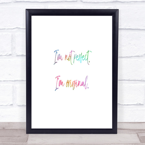 Not Perfect Rainbow Quote Print